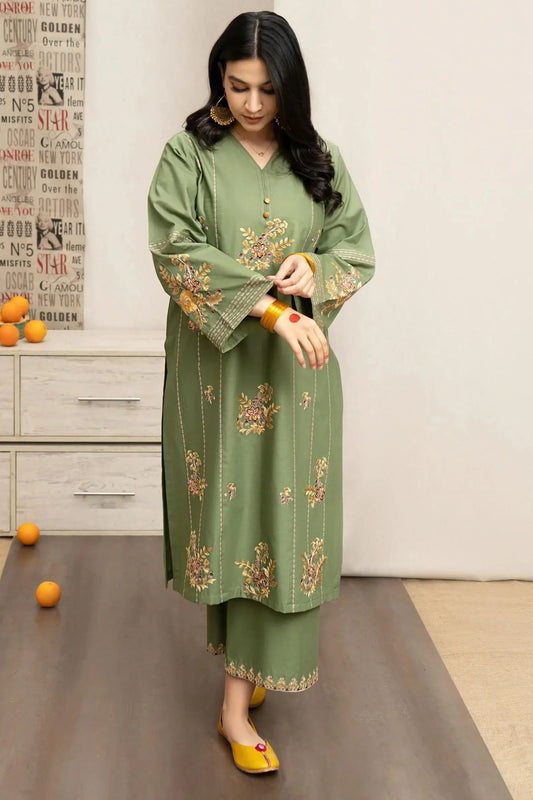 3PC EMBROIDERED LAWN SUIT - BG601