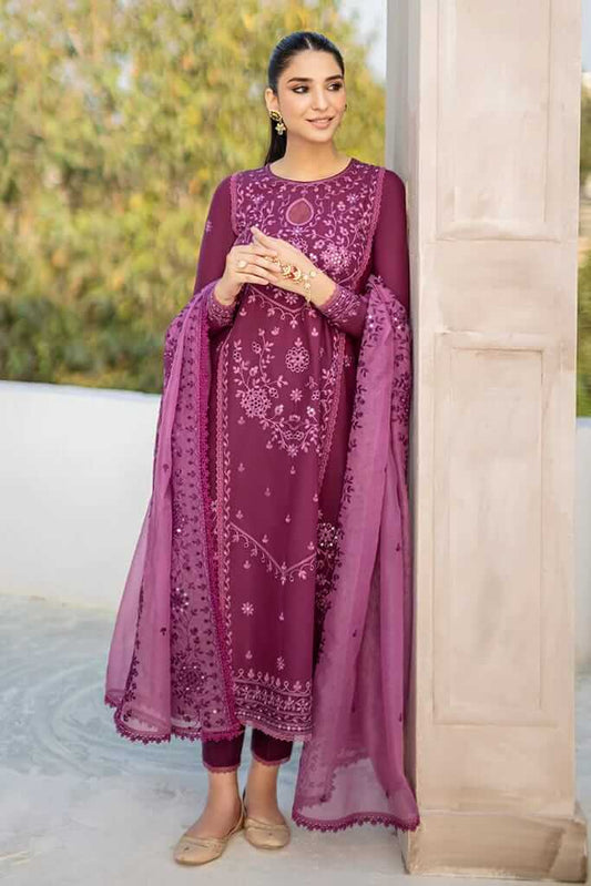 3 PC EMBROIDERED LAWN - BG599