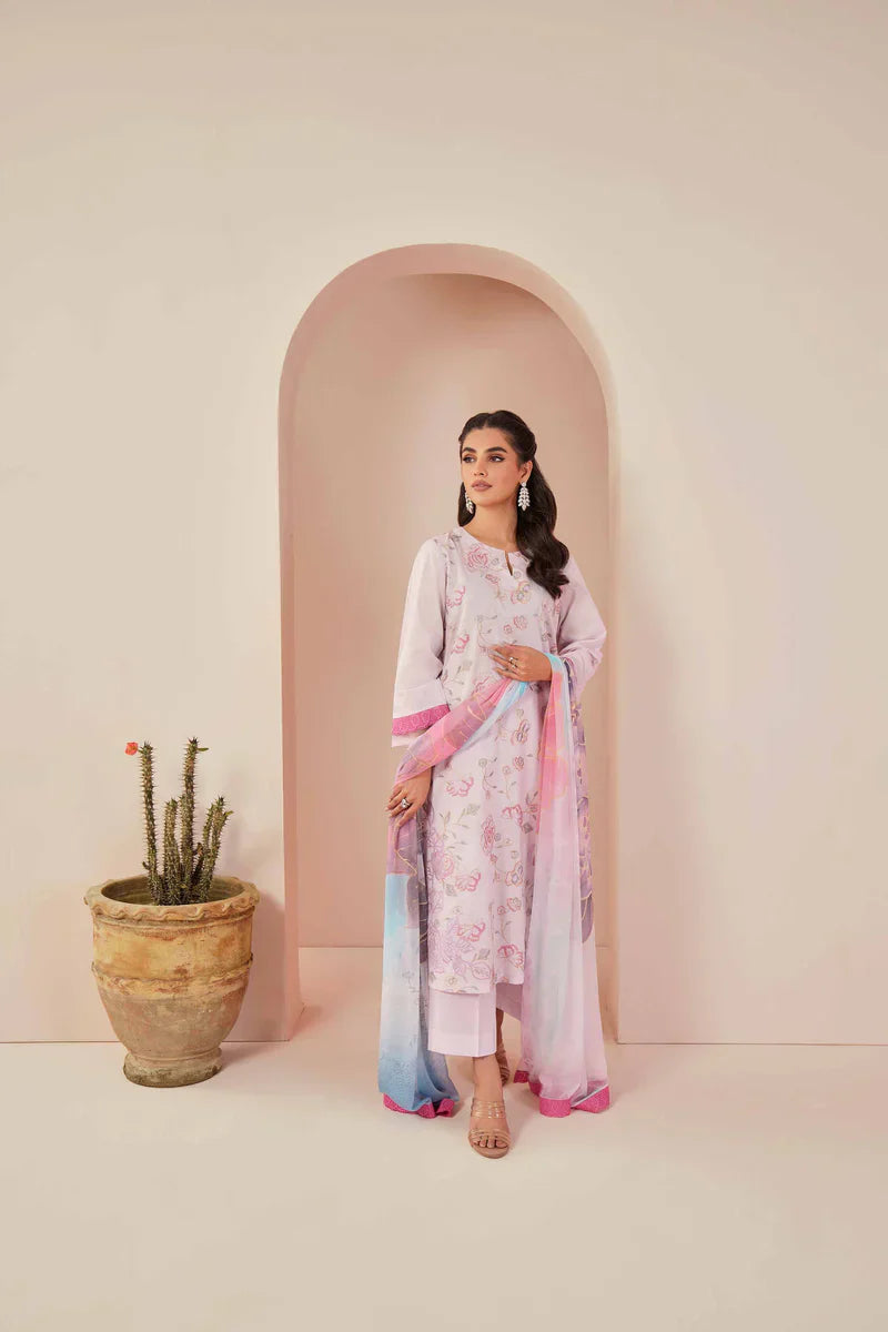 3 PC LAWN EMBROIDERED SUIT - BG595