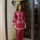 Maroon schiffli DHANAK - BG602
