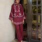 Maroon schiffli DHANAK - BG602
